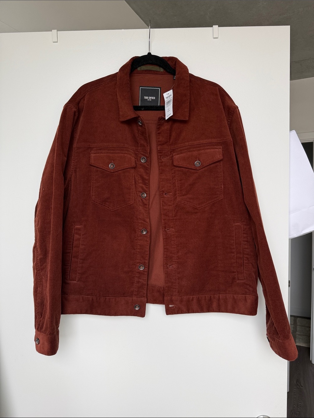 Todd Snyder Corduroy Trucker Jacket in Deep Rust